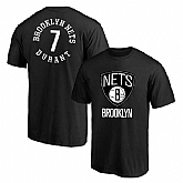 Brooklyn Nets 7 Kevin Durant Black T-Shirt,baseball caps,new era cap wholesale,wholesale hats